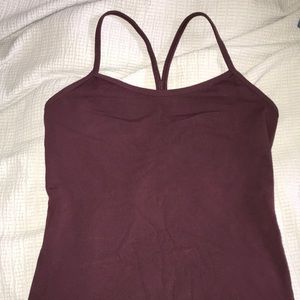 Lululemon Power Y Tank In Burgundy/Dark Red